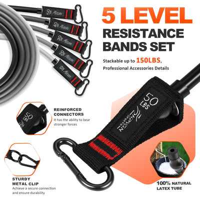 HPYGN Resistance Bands, Exercise Bands with Handles, Fitness Bands, Workout Bands with Door Anchor and Ankle Straps, for Heavy Resistance Training, Physical Therapy, Shape Body, Yoga, Home Workout Set