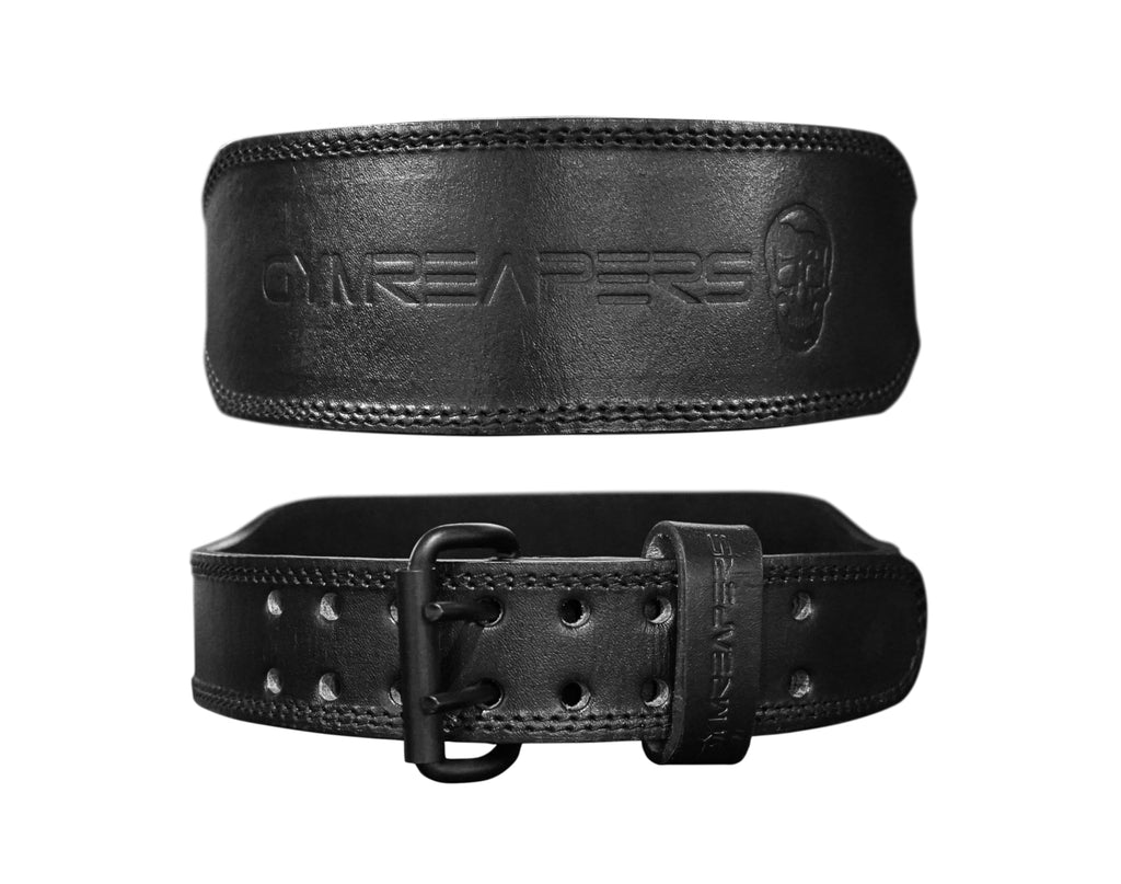 Gymreapers Weight Lifting Belt - 7MM Heavy Duty Pro Leather Belt with Adjustable Buckle - Stabilizing Lower Back Support 4 Inches Wide For Weightlifting, Bodybuilding, Cross Training