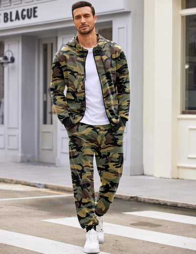 COOFANDY Sweatsuits for Men 2 Piece tracksuit Sets Full Zip Hoodie Sweatpants for Men Casual Sports Jogging Suits S-4XL