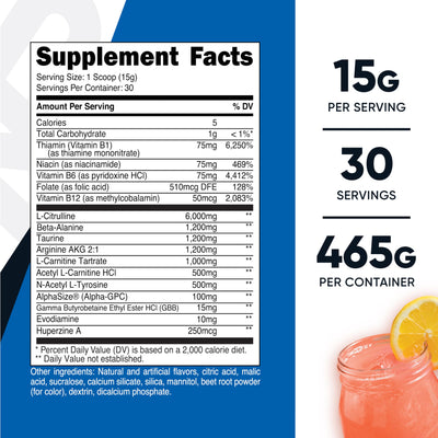 Nutricost Stim-Free Pre-Workout, 30 Servings (Pink Lemonade) - Caffeine Free, Stimulant Free, Non-GMO, Gluten Free