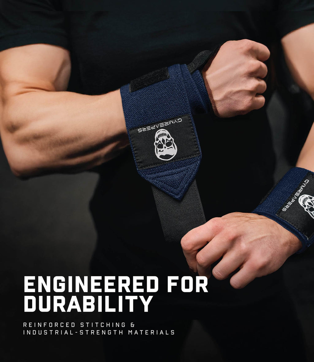 Gymreapers Weightlifting Wrist Wraps (IPF Approved) 18" Professional Quality Wrist Support with Heavy Duty Thumb Loop - Best Wrap for Powerlifting Competition, Strength Training, Bodybuilding