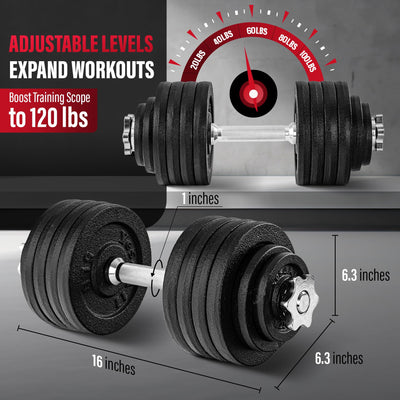 Yes4All Old School Adjustable Dumbbell Set with Weight Plates, Star Lock Collars/Connector, 40lbs to 200lbs Adjustable Weight Plates Set