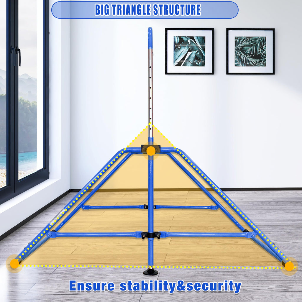 MARFULA Foldable Gymnastic Bar for Kids Ages 3-9, 9 Height Levels, 200 lbs Weight Capacity, 5 Ft Length Gymnastic Kip Bar with Mat, Gymnastic Equipment for Home and Gym Center Indoor Outdoor Use