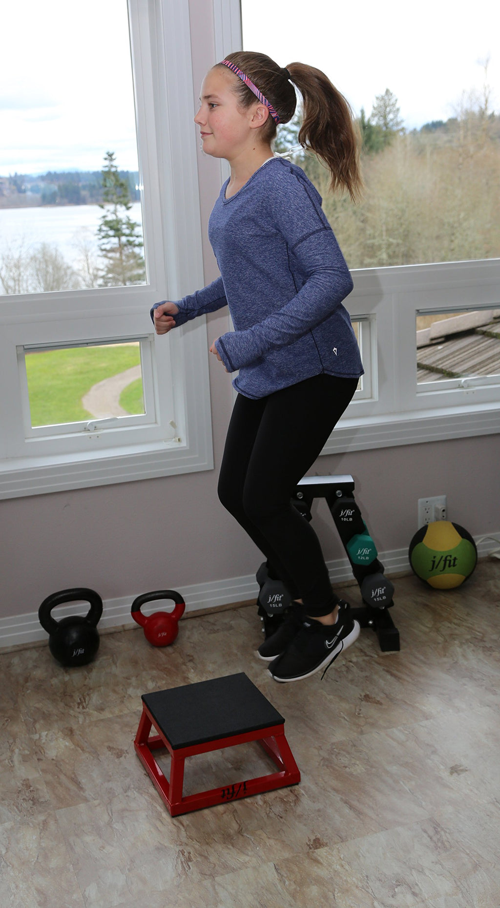 JFIT Plyometric Boxes - Made in Taiwan NO Assembly Required Single - Height Box Set and Adjustable Box Options Plyometric Platform and Jumping Agility Box for Training Conditioning Strength Training