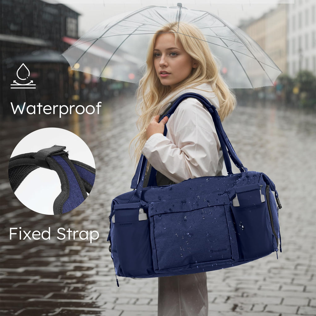 Gym Bag for Men with 2 Upgraded Bottle Holders Convertible Duffle Bag and Gym Backpack Waterproof Sports Bags with Shoes Compartment and Wet Pocket - Black