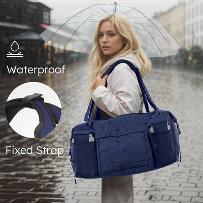 Gym Bag for Men with 2 Upgraded Bottle Holders Convertible Duffle Bag and Gym Backpack Waterproof Sports Bags with Shoes Compartment and Wet Pocket - Black