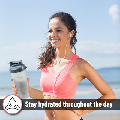 Mr. Pen- Shaker Bottles for Protein Mixes, 28 oz, 2 Pack, Light Blue & Red, Protein Shaker Bottle with Wire Whisk Ball, Blender Bottle