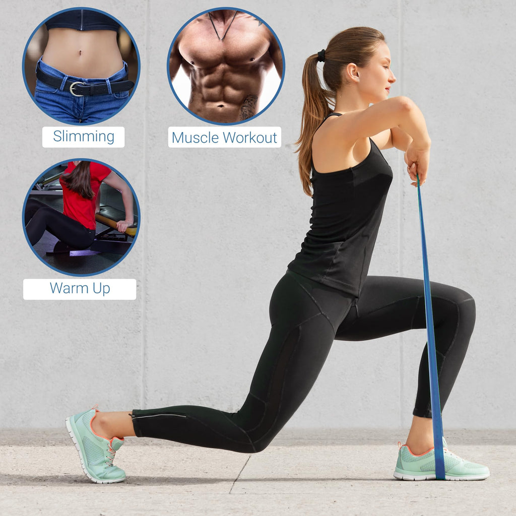 TechStone Resistance Bands Set for Men and Women, Pack of 5 Different Levels Elastic Band for Home Gym Long Exercise Workout – Great Fitness Equipment for Training, Yoga – Free Carrying Bag