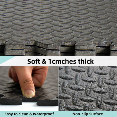 Febyyer Interlocking Soft Foam Floor Mat - 20 Tiles Protective Gym Flooring Set, Exercise Mats EVA Puzzle Rubber Tiles, Ground Surface Protection Workout Underlay Matting Sports Home Fitness Garage
