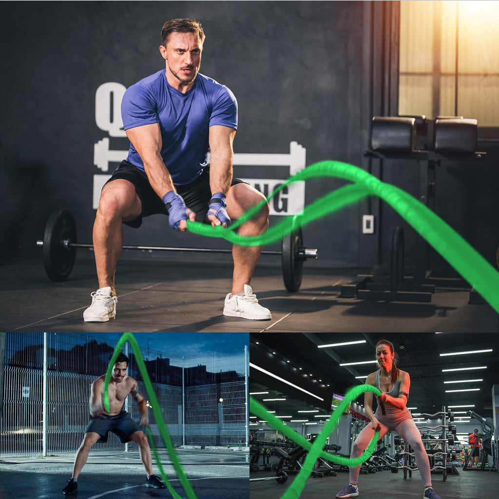 Battle Ropes Black Workout Rope 1 inch Battle Ropes for Home Gym 30ft Exercise Ropes for Working Out Heavy Ropes for Exercise Training Weighted Rope Weighted Workout Rope Battle Rope