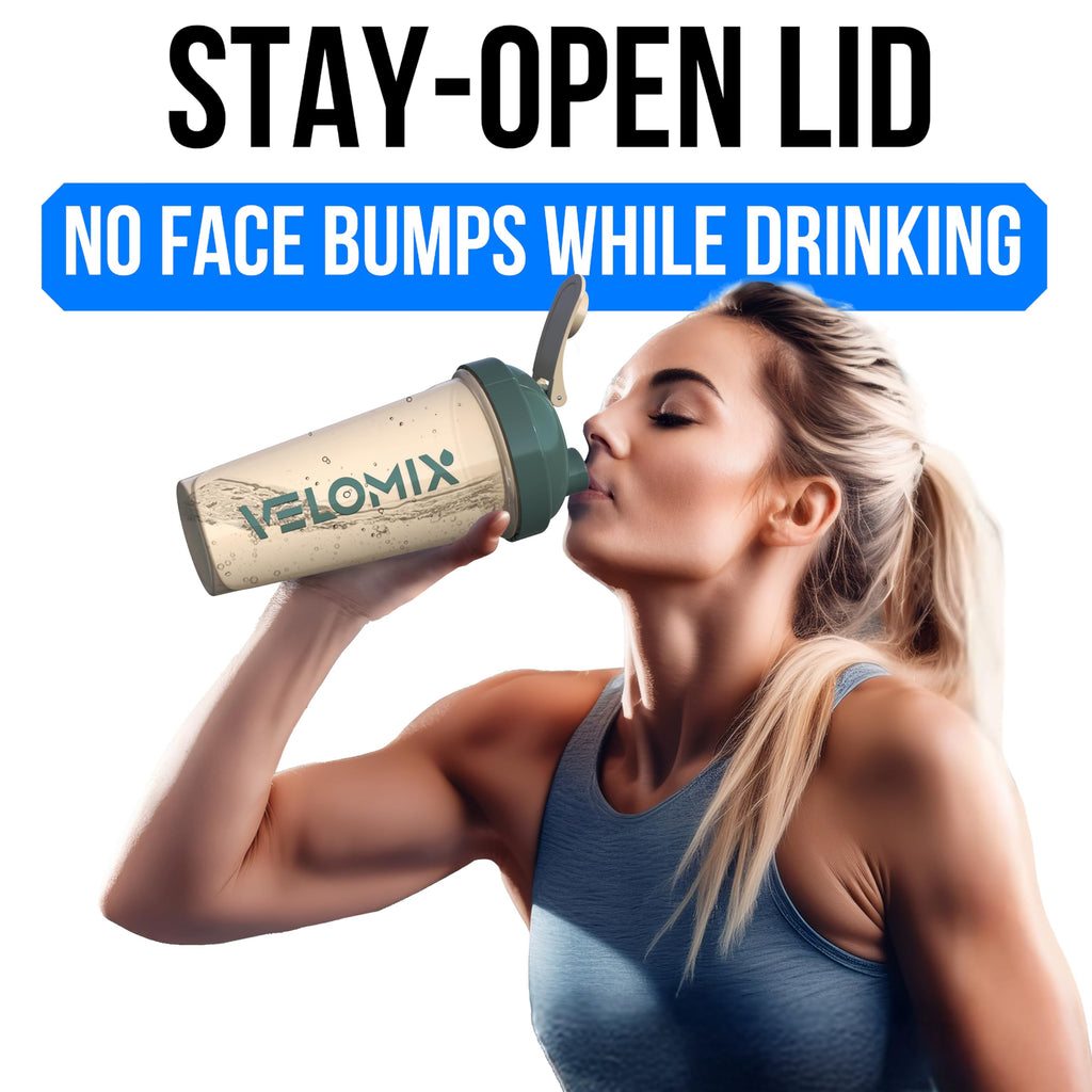 VELOMIX -2 Pack- 28 oz Protein Shaker Bottles for Protein Mixes - 2x Wire Whisk | Leak Proof Shaker Cups for Protein Shakes | Protein Shaker Bottle Pack (Black/Transparent)