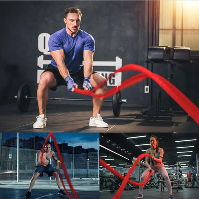 Battle Ropes Black Workout Rope 1 inch Battle Ropes for Home Gym 30ft Exercise Ropes for Working Out Heavy Ropes for Exercise Training Weighted Rope Weighted Workout Rope Battle Rope