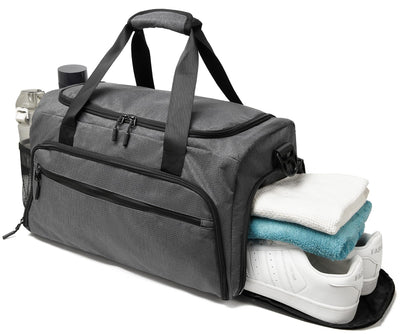 Gym Bag for Men Women, Small Fitness Workout Sports Bag with Wet Pocket & Shoes Compartment, Water Resistant Overnight Weekender Duffel Bag