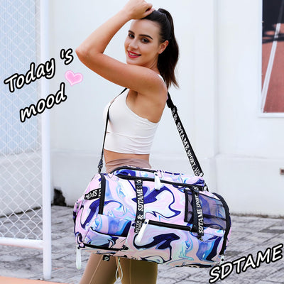 Gym Duffle Bag Backpack with Shoe Compartment,4 ways Travel Backpack for Women and Men,Multi-Functional Weekender bag with Waterproof Layer&Laptop Compartment for Fitness, Travel,Camping