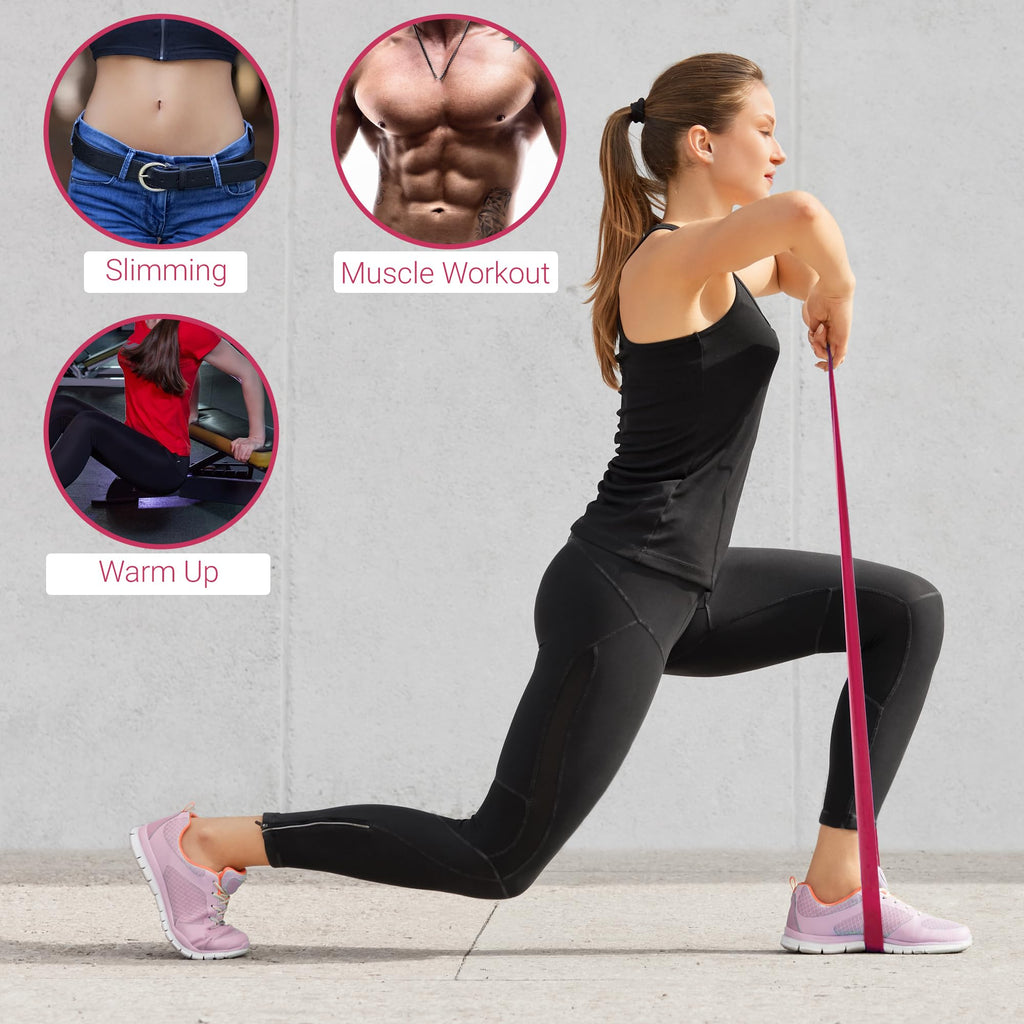 TechStone Resistance Bands Set for Men and Women, Pack of 5 Different Levels Elastic Band for Home Gym Long Exercise Workout – Great Fitness Equipment for Training, Yoga – Free Carrying Bag