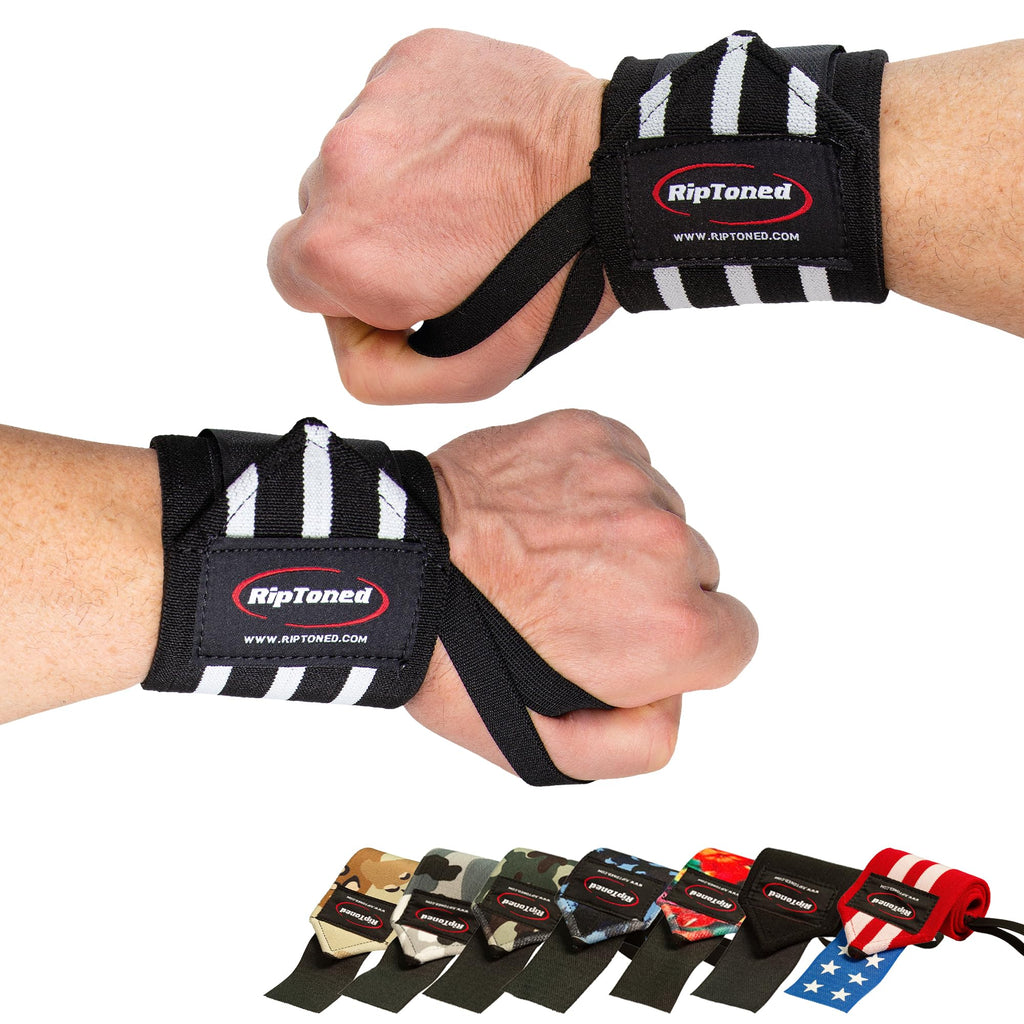 Rip Toned 18” Wrist Wraps - USPA Endorsed Wrist Straps for Weightlifting - Quality Wrist Support - Adjustable, Durable, Machine Washable - Gym Wraps for Powerlifting - for Men & Women