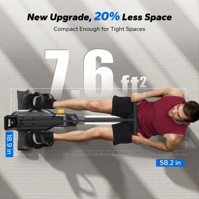 MERACH Foldable Rowing Machines for Home, Magnetic Rowing Machine with 16-Level, Compact Row Saves 20% Space, 350 LBS Load Capacity, Free MERACH App and 1000+ Champion Coaching Course & Games