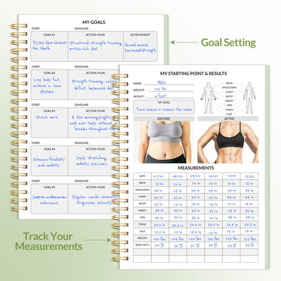 Fitness Journal Workout Planner for Women & Men, A5 (6.4" x 8.3") Workout Journal Log Book Planner Gift for Track Gym Essentials, Home Workouts, Track Progress, Achieve Wellness Goals, Pink