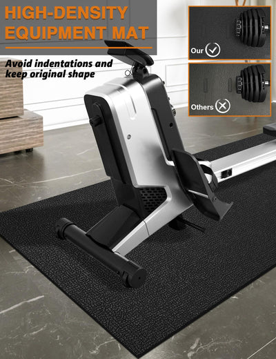 Treadmill Mat 96"x36", WERCHO Walking Pad Mat for Carpet Hardwood Floors 6mm Heavy-Duty Exercise Equipment Mat for Rowing Machine, Treadmil Pad, Spin Bike, Elliptical Trainer, Home, Gym