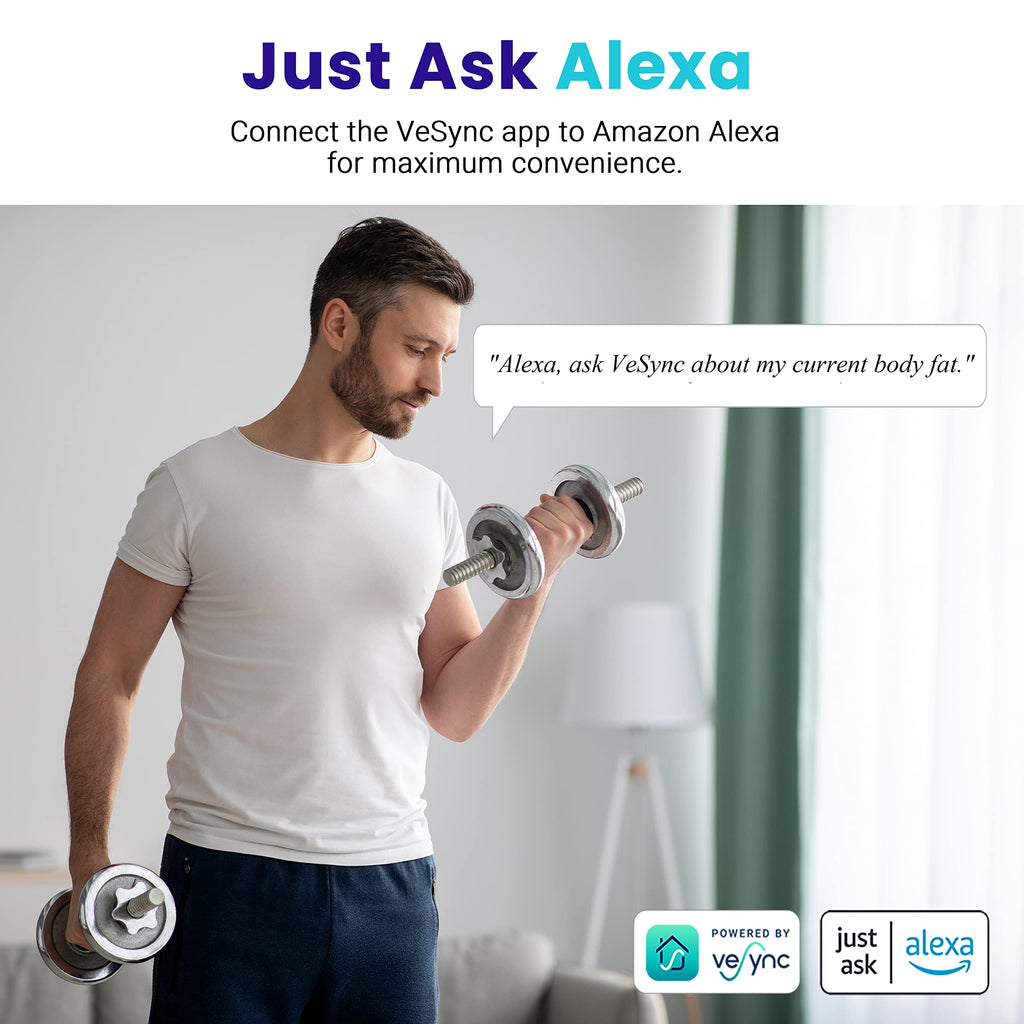 Etekcity Smart Rechargeable Scale for Body Weight, BMI, Fat, Muscle Mass, FSA&HSA Eligible, Digital Bathroom Scale with 13 Metrics, Secret Mode, Bluetooth Connect to Free Apps, Rainbow White