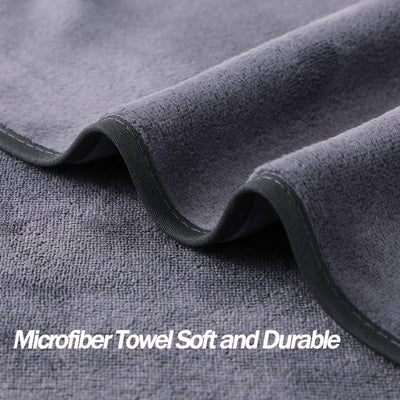 Microfiber Gym Towels Bigger Size Super Soft for Exercise Fitness, Sports, Workout, 380-GSM 15-Inch x 31-Inch Quick-Drying Towels (3 Pack, Grey+Blue+Purple)