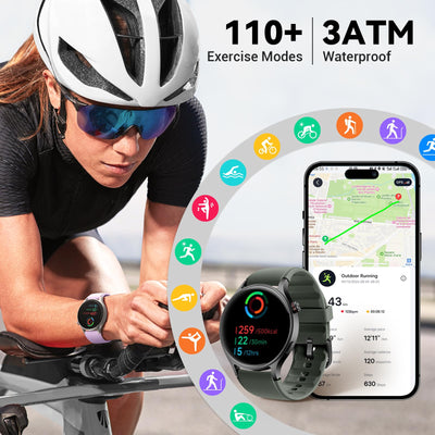 Fitpolo Smart Watch for Women,1.3" AMOLED Touchscreen Fitness Tracker, Make/Answer Calls, Heart Rate SpO2 Monitor, IP68 Waterproof, Sleep & Activity Tracking Smartwatch for Android Phones iPhone