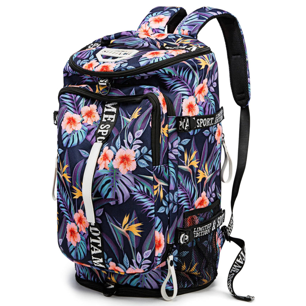 Gym Duffle Bag Backpack with Shoe Compartment,4 ways Travel Backpack for Women and Men,Multi-Functional Weekender bag with Waterproof Layer&Laptop Compartment for Fitness, Travel,Camping