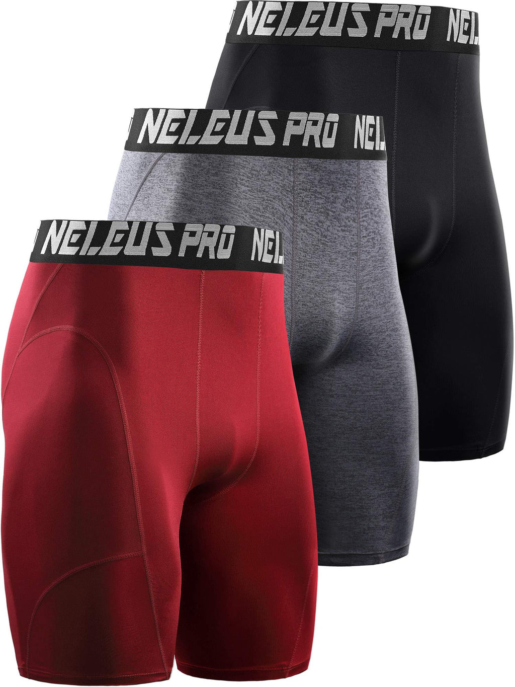 NELEUS 3 or 6 Pack Compression Shorts for Men Spandex Sport Shorts Running Athletic Workout Performance Baselayer Underwear