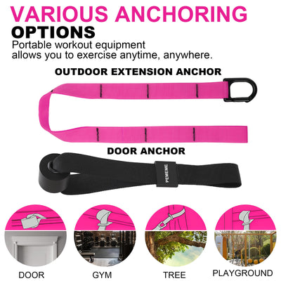 Home Resistance Training Kit | Full-Body Workout with Suspension Trainer Straps, Door Anchor, Handles, and Carrying Bag | Complete Home Gym Equipment