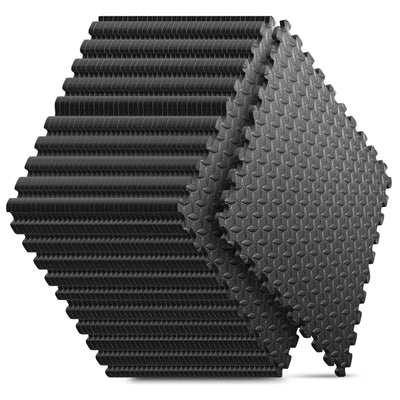 Home Gym Mat, Puzzle Exercise Mat, EVA Interlocking Foam Floor Tiles for Home Workout Equipment and Kids' Play Areas - Grey, 24 in x 24 in x ½ in - 12 Tiles (Grey, 12 Pack, 48 SQ FT)