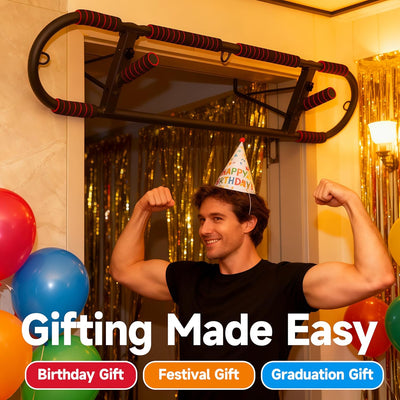 Adjustable Pull-Up Bar for Doorway - Heavy Duty, No Screw Installation, Multi-Function for Home Gym, Strength Training, JARGUUO