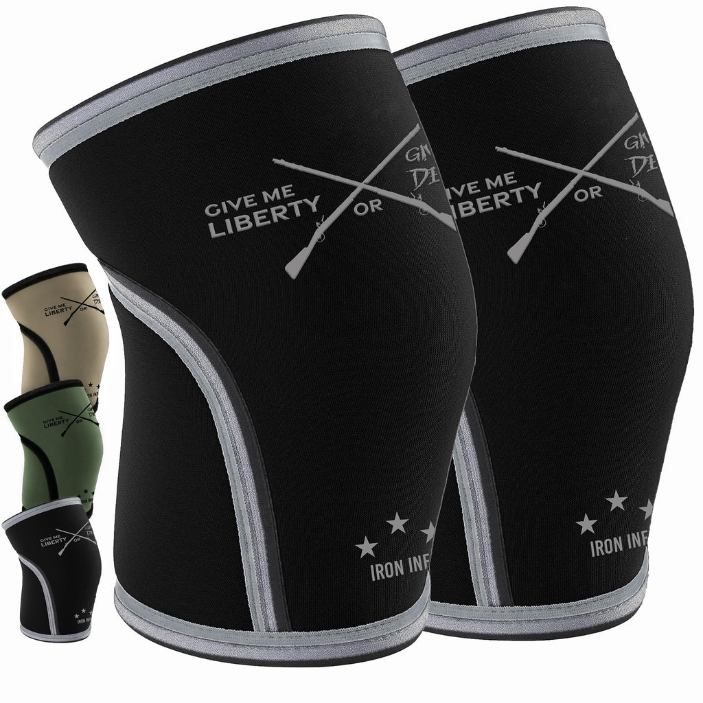 Knee Sleeves for Weightlifting & Powerlifting (7mm Pair) For Men & Women - Knee Wraps for Weight Lifting, Squats, Fitness, Gym Workout, Crossfit - IPF Approved Knee Compression Sleeve Support