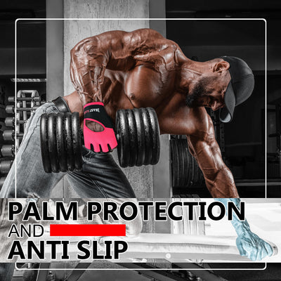 BEAST RAGE Workout Gloves for Men & Women - Fingerless Gym Gloves with Palm Protection, Breathable & Lightweight for Weightlifting, Cycling & Pull Up