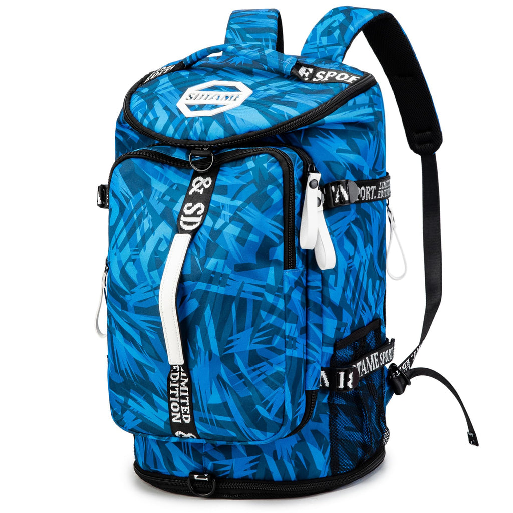 Gym Duffle Bag Backpack with Shoe Compartment,4 ways Travel Backpack for Women and Men,Multi-Functional Weekender bag with Waterproof Layer&Laptop Compartment for Fitness, Travel,Camping