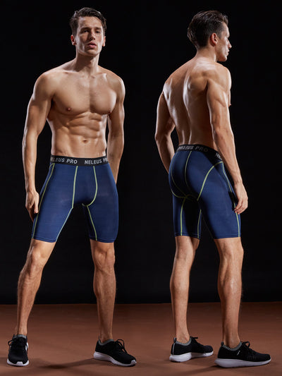NELEUS 3 or 6 Pack Compression Shorts for Men Spandex Sport Shorts Running Athletic Workout Performance Baselayer Underwear