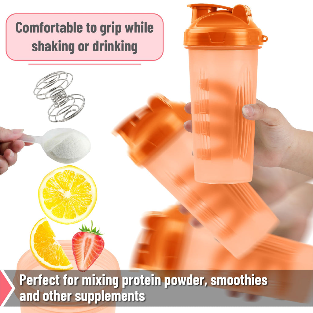 Mr. Pen- Shaker Bottles for Protein Mixes, 28 oz, 2 Pack, Light Blue & Red, Protein Shaker Bottle with Wire Whisk Ball, Blender Bottle