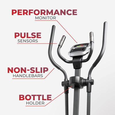 Sunny Health & Fitness Full Body Workout Elliptical Trainer with Digital Performance Monitor, Low Impact Exercise, and Optional Bluetooth with Exclusive SunnyFit App