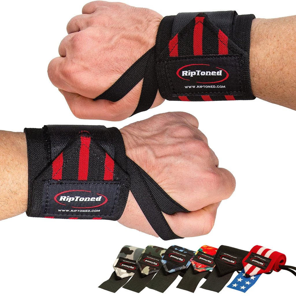 Rip Toned 18” Wrist Wraps - USPA Endorsed Wrist Straps for Weightlifting - Quality Wrist Support - Adjustable, Durable, Machine Washable - Gym Wraps for Powerlifting - for Men & Women