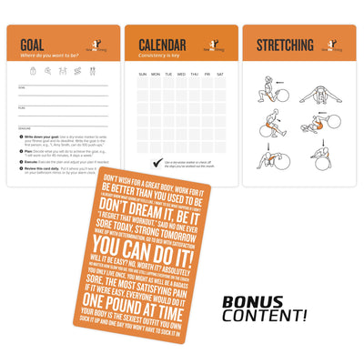 NewMe Fitness Stretching Workout Cards, Instructional Fitness Deck for Women & Men, Beginner Fitness Guide to Training Exercises at Home or Gym