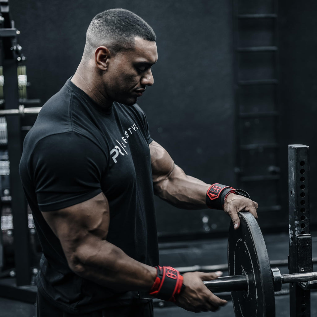 Heavy Duty Premium Wrist Wraps, More Elasticity, Reinforced Stitching, Extra Wide Strap, Strong Thumb Loop, Larry Wheels Weightlifting Wraps