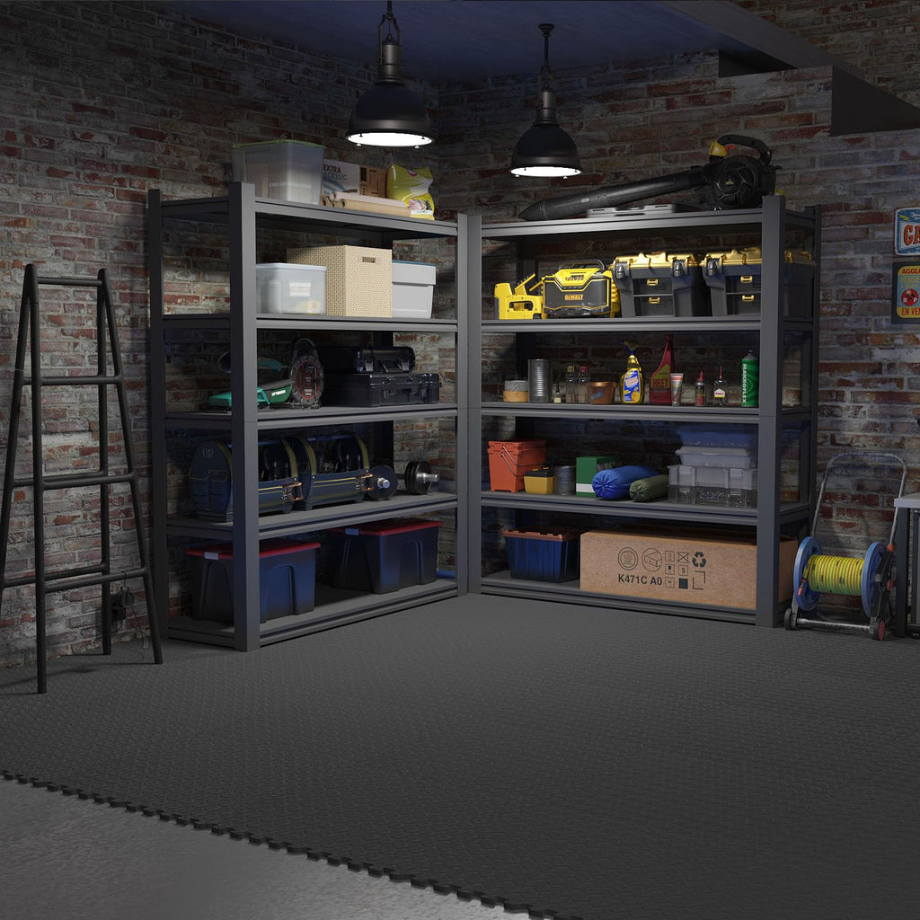 Home Gym Mat, Puzzle Exercise Mat, EVA Interlocking Foam Floor Tiles for Home Workout Equipment and Kids' Play Areas - Grey, 24 in x 24 in x ½ in - 12 Tiles (Grey, 12 Pack, 48 SQ FT)