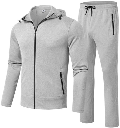Rdruko Men's Track Sweat Suits 2 Piece Set Sweatsuits Tracksuits Jogging Workout Gym Athletic Suits with Hood