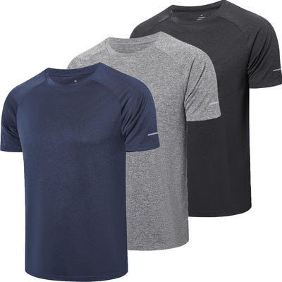 frueo Men's 1/3 Pack Workout Shirts Quick Dry Moisture Wicking Short Sleeve Mesh Athletic T-Shirts