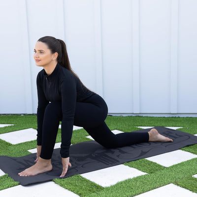 Hero Lyfe Yoga Mat – “We the People” Skull Engraving, Non-Slip Black TPE, 72" x 24" x 6mm, Patriotic Fitness Mat for Veterans and First Responders