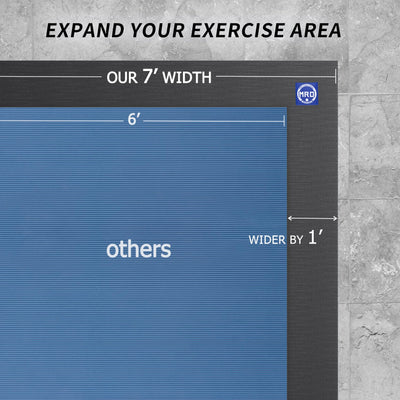 MRO Extra Large Exercise Mat 12'x7'/9'x7'/7'x7'/7'x5'(7mm), High-Density Workout Mats for Home Gym Flooring, Non-Slip, Extra Thick Durable Cardio Mat, Ideal for Plyo, MMA, Jump Rope - Shoe Friendly