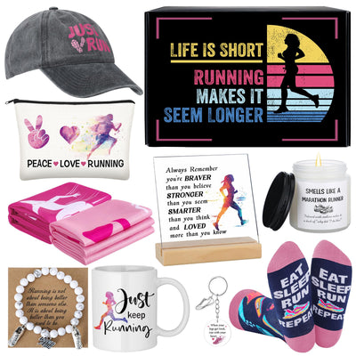 Coume 11 Sets Fitness Gifts for Women Cross Gifts Pink Workout Presents Country Christmas Gym Marathon Running Presents(Cute Style)