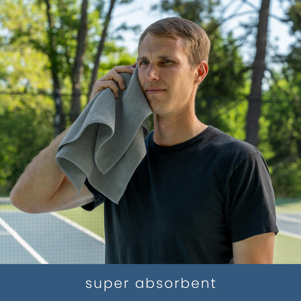 S&T INC. Microfiber Gym Towels, Yoga Towel for Home and Gym Bag, 16 Inch x 27 Inch, 6 Pack