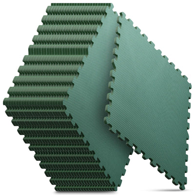 Home Gym Mat, Puzzle Exercise Mat, EVA Interlocking Foam Floor Tiles for Home Workout Equipment and Kids' Play Areas - Grey, 24 in x 24 in x ½ in - 12 Tiles (Grey, 12 Pack, 48 SQ FT)