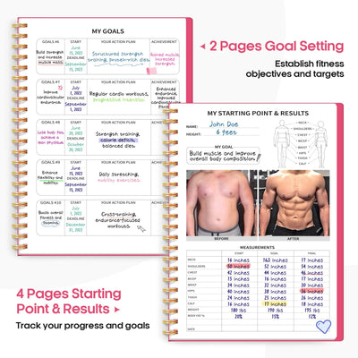 Fitness Workout Journal for Women & Men, A5(5.5" x 8.2") Workout Log Book Planner for Tracking, Progress, and Achieving Your Wellness Goals - Green