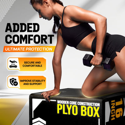 Yes4All 3-in-1 Soft-Padded Plyo Box With Wooden Core, Non-Slip Multi-Use Cushioned Plyometric Jump Box with Vinyl Cover for Jumping, Conditioning, Strength Training